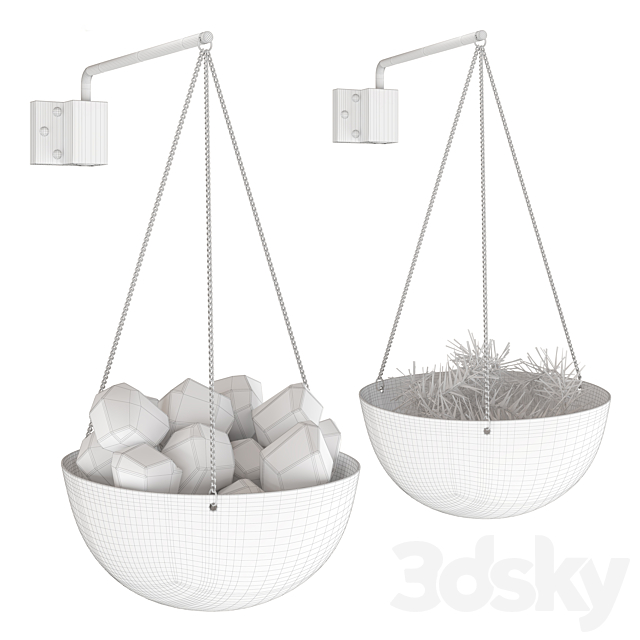 Aroma bath bowl 20 cm with Himalayan salt or branches 3ds Max - thumbnail 2