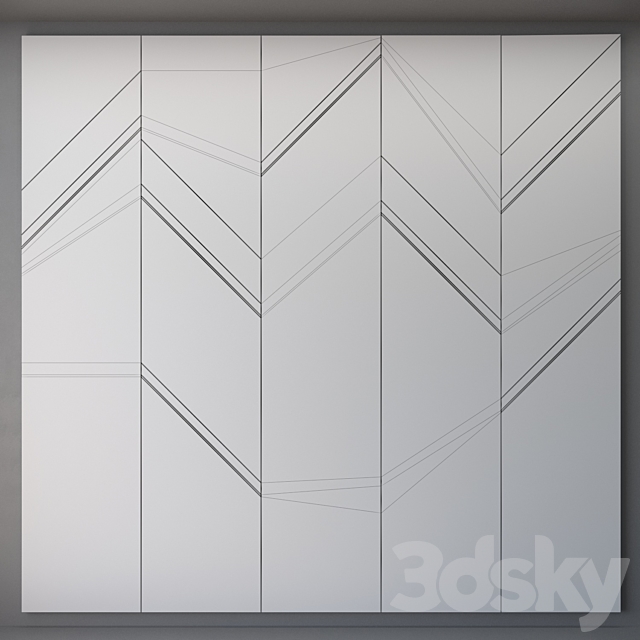 Art Deco Wall Panel 3DS Max Model - thumbnail 2