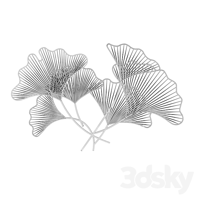 art. GM12080 WALL DECOR GINKGO METAL 3DS Max Model - thumbnail 2