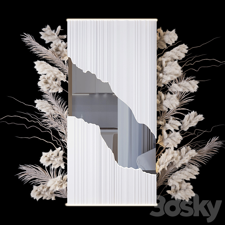 Art wall _ dried flowers 3DS Max - thumbnail 1