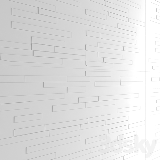 ART wall of boards. wall decor plank panels wooden decor boards wooden wall panel slats 3DS Max Model - thumbnail 3