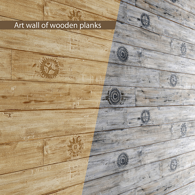 ART wall of boards. wall decor. plank panels. wooden decor. boards. wooden wall. panel. slats 3DSMax File - thumbnail 1