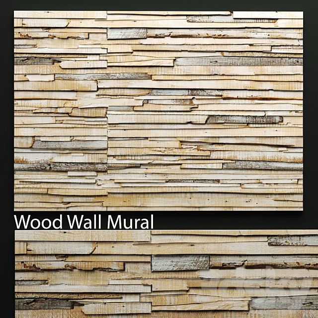 ART wall of boards. wall decor. plank panels. wooden decor. boards. wooden wall. panel. slats 3DSMax File - thumbnail 1