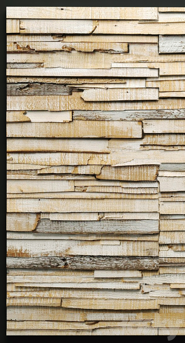 ART wall of boards. wall decor. plank panels. wooden decor. boards. wooden wall. panel. slats 3DSMax File - thumbnail 2