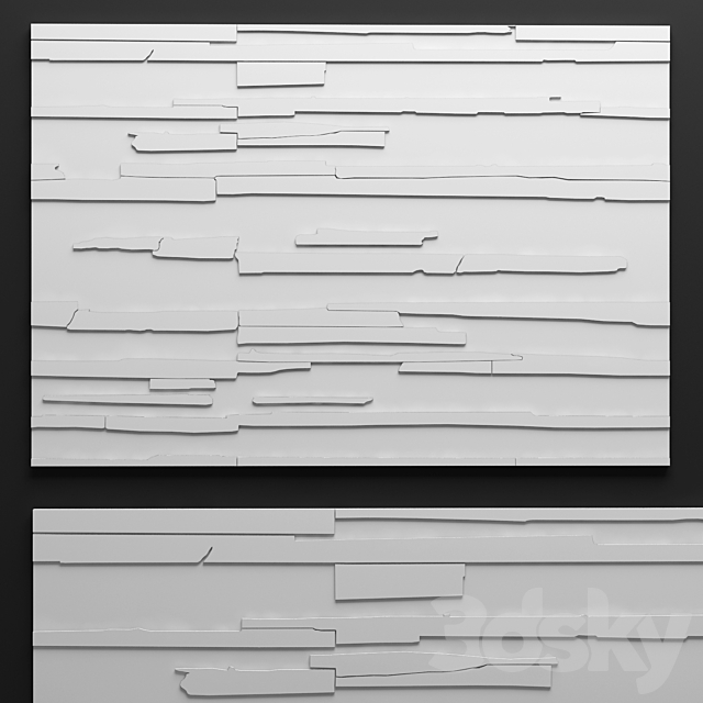 ART wall of boards. wall decor. plank panels. wooden decor. boards. wooden wall. panel. slats 3DSMax File - thumbnail 3