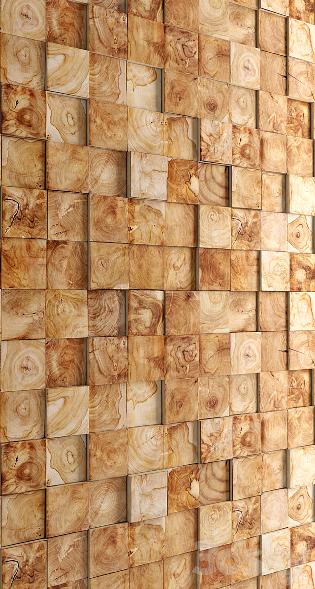 Art wall. Wooden mosaic wall decor plank panels wooden decor boards wooden wall panel timber bars 3ds Max - thumbnail 2