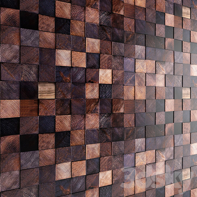 Art wall. Wooden mosaic. Wooden mosaic. wall decor. bru. bars. decorative wall 3DSMax File - thumbnail 1