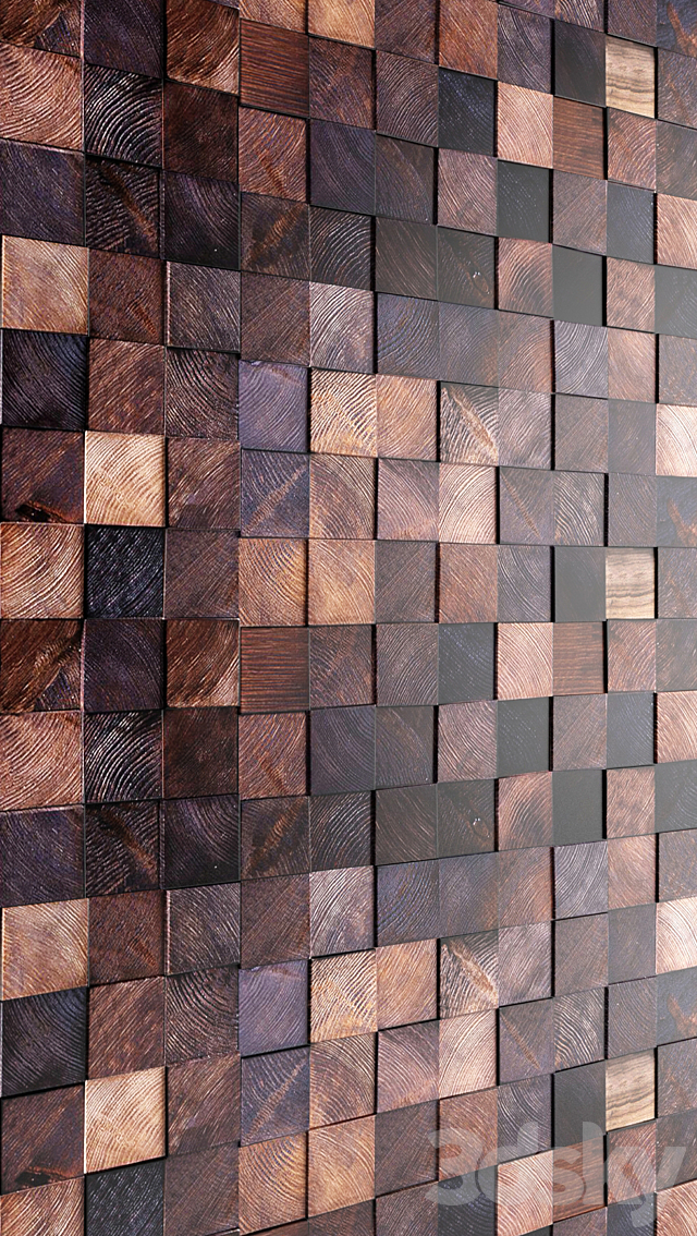 Art wall. Wooden mosaic. Wooden mosaic. wall decor. bru. bars. decorative wall 3DSMax File - thumbnail 3