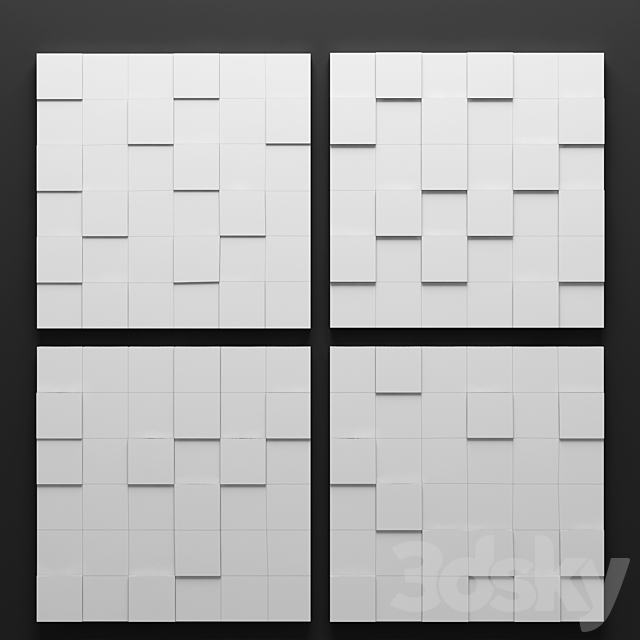 Art Wood panels. Mosaic. wall decor. plank panels. wooden decor. boards. wooden wall. panel. timber. bars 3DSMax File - thumbnail 3