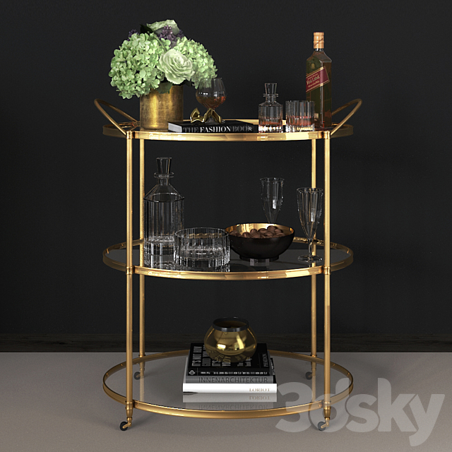 Arteriors – Connaught Bar Trolley 3DSMax File - thumbnail 1