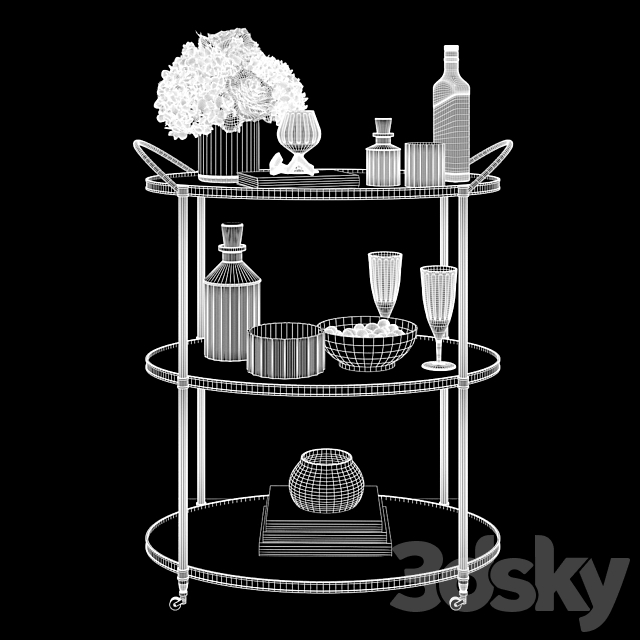 Arteriors – Connaught Bar Trolley 3DSMax File - thumbnail 2