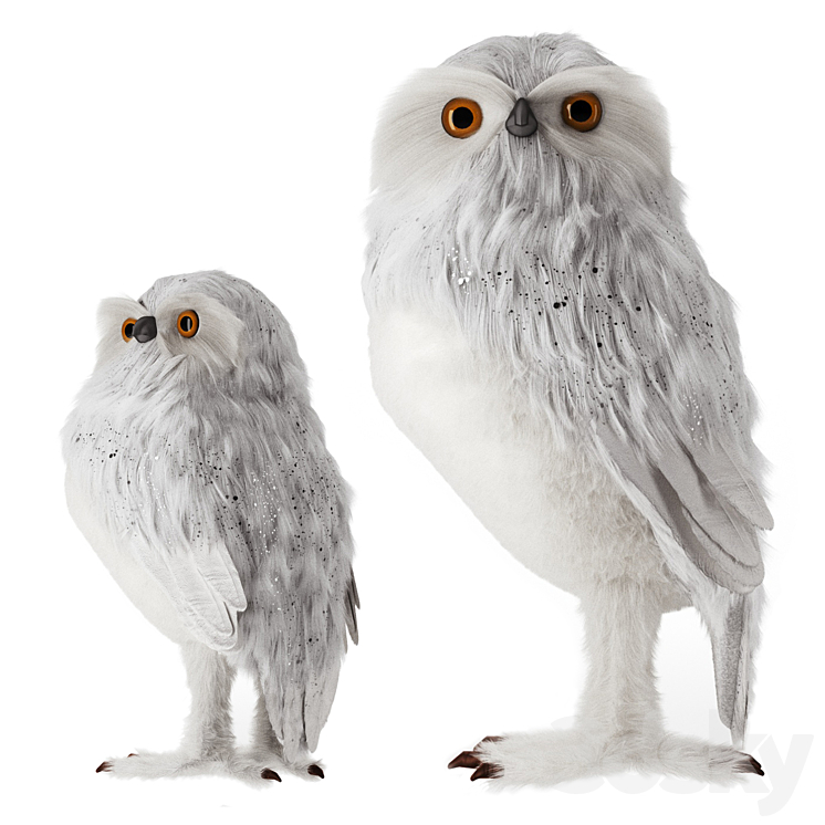 Artificial White Owl 3DS Max - thumbnail 1