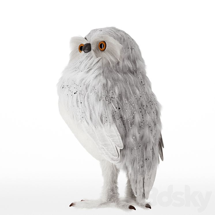 Artificial White Owl 3DS Max - thumbnail 2