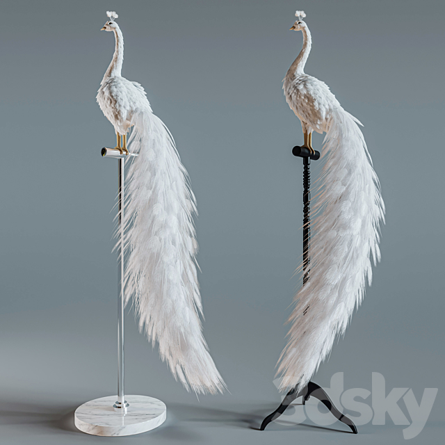 Artificial White Peacock 01. 3DSMax File - thumbnail 4