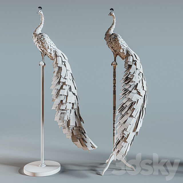 Artificial White Peacock 01. 3DSMax File - thumbnail 6