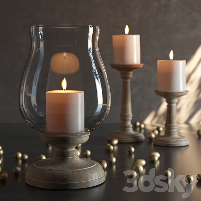 Ashton Wood Candlesticks 3DSMax File - thumbnail 1