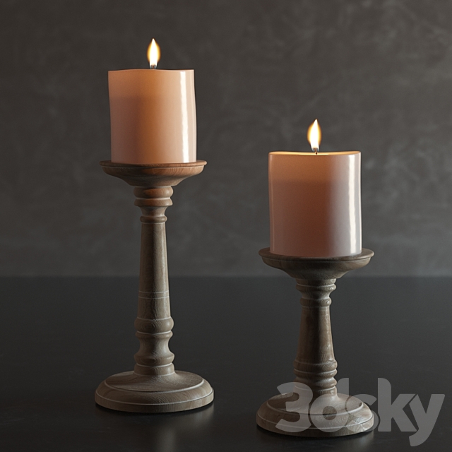 Ashton Wood Candlesticks 3DSMax File - thumbnail 2