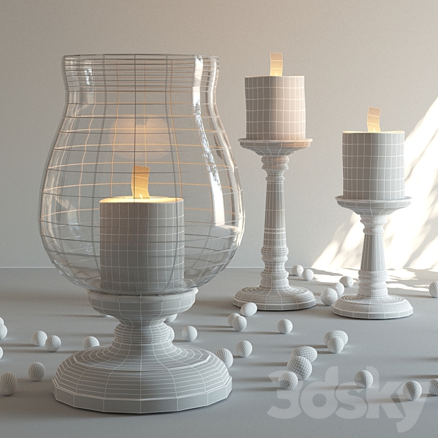 Ashton Wood Candlesticks 3DSMax File - thumbnail 3