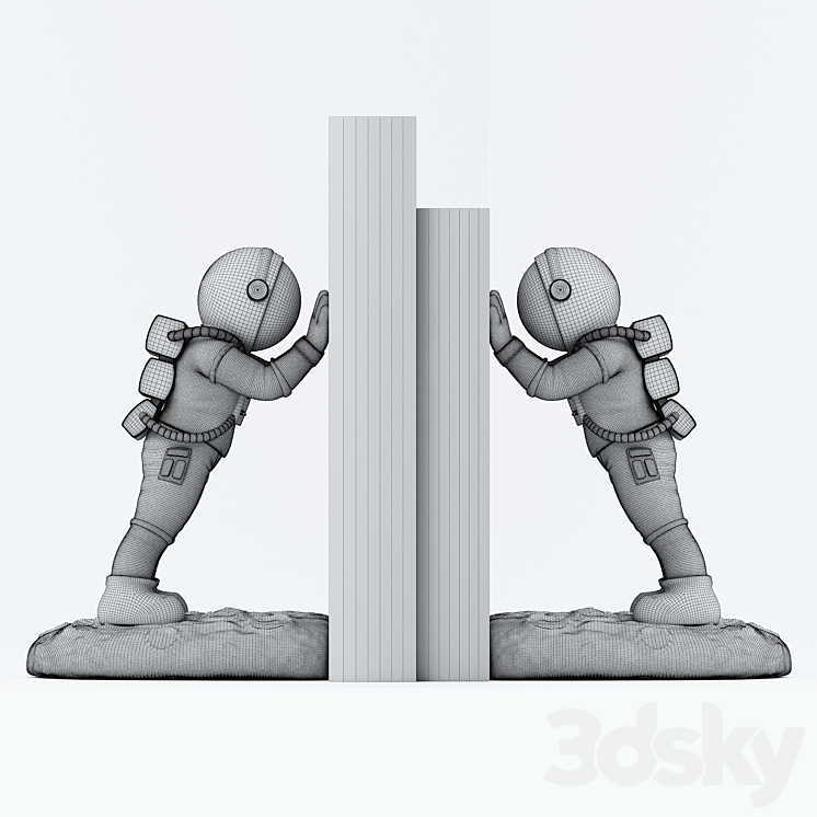 Astronaut Bookends 3DS Max Model - thumbnail 2