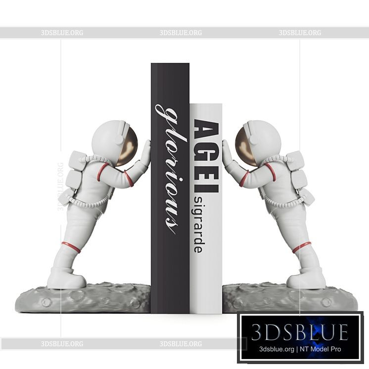 Astronaut Bookends 3DS Max - thumbnail 3