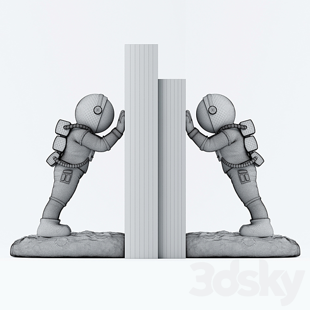 Astronaut Bookends 3DSMax File - thumbnail 2