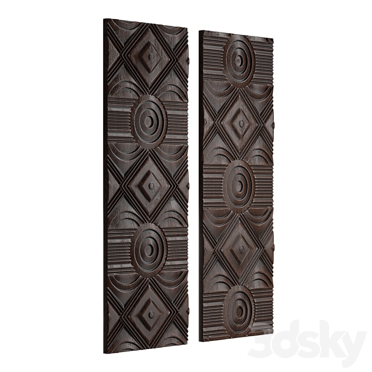 Asuka Wood Wall Panels 3DS Max Model - thumbnail 1