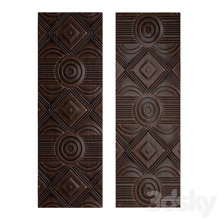 Asuka Wood Wall Panels 3DS Max Model - thumbnail 2