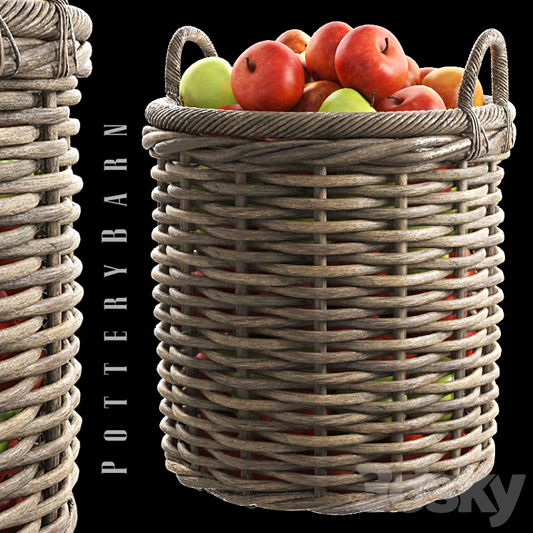 Aubrey Woven Tote Basket Potterybarn 3DS Max - thumbnail 1