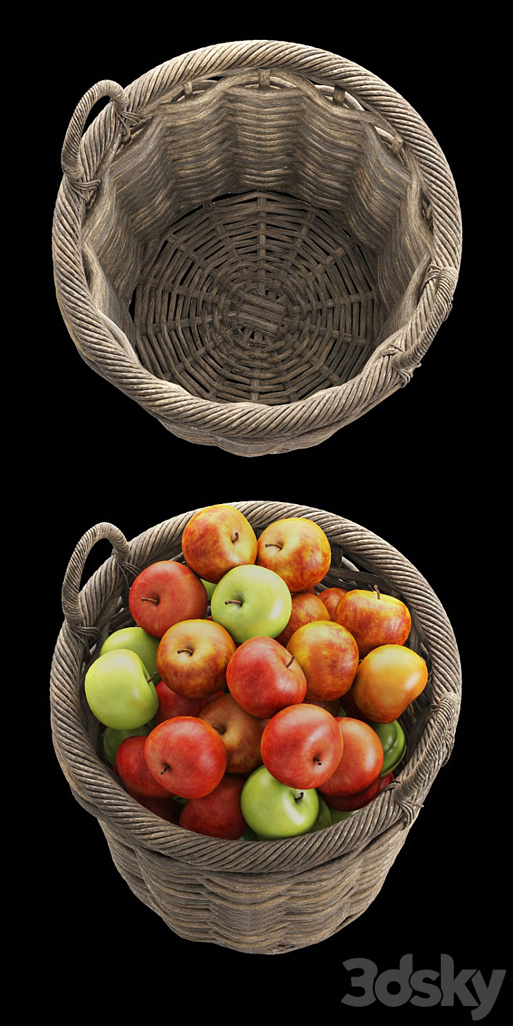 Aubrey Woven Tote Basket Potterybarn 3DS Max - thumbnail 2