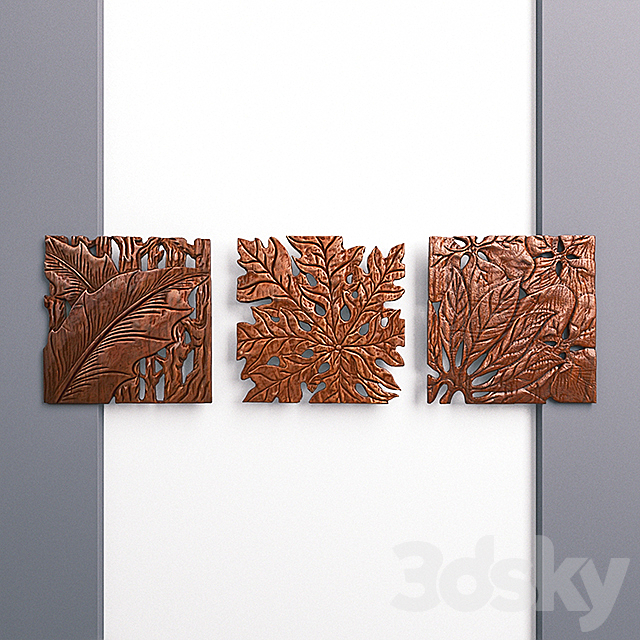 «Autumn Leaves Wall Panel Set» 3DS Max Model - thumbnail 1