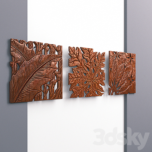 «Autumn Leaves Wall Panel Set» 3DS Max Model - thumbnail 2