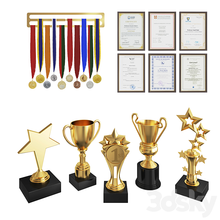 Awards set 3DS Max - thumbnail 1