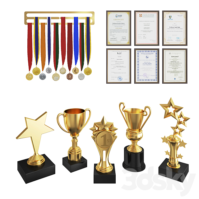 Awards set 3DSMax File - thumbnail 1