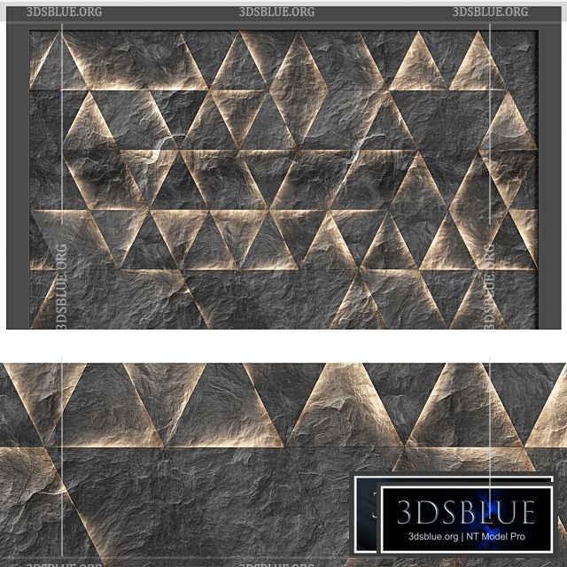 Backlit stone wall panel 3DS Max - thumbnail 3