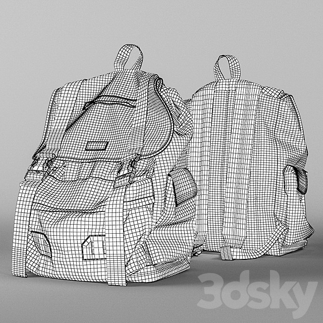 Backpack UNIVERSAL BLACK 3DSMax File - thumbnail 3