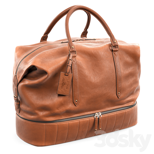 Bag Bentley Heritage Leather Holdall 3DS Max Model - thumbnail 2