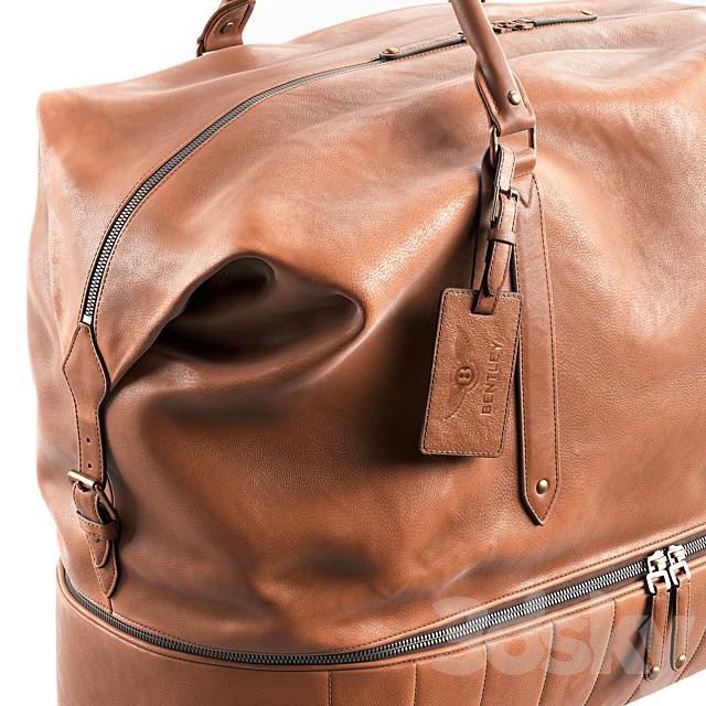 Bag Bentley Heritage Leather Holdall 3DS Max Model - thumbnail 4