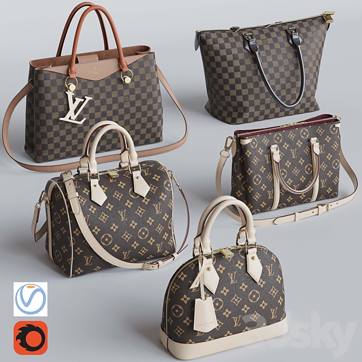 Bag Set 3. Louis Vuitton 3DS Max - thumbnail 1