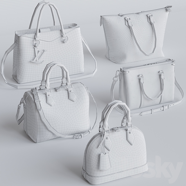 Bag Set 3. Louis Vuitton 3DSMax File - thumbnail 3