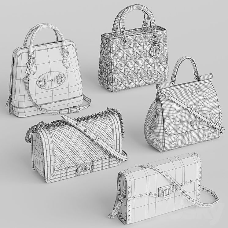 Bag set 4 3DS Max Model - thumbnail 2