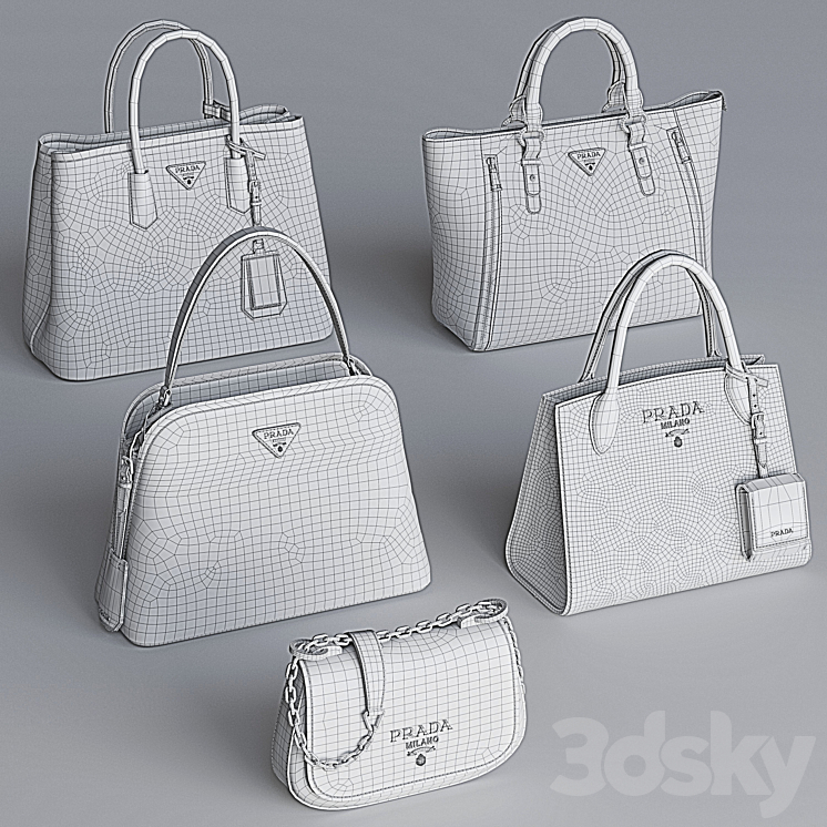 Bag set 9. Prada collection 2 3DS Max Model - thumbnail 2