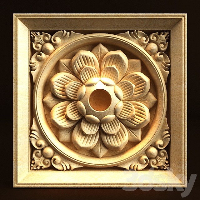 Bali Carving ornament 015 3DS Max Model - thumbnail 3