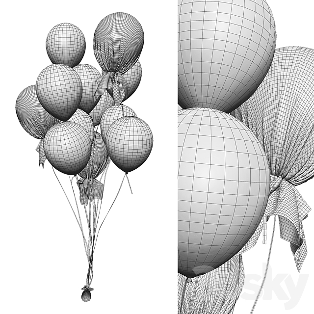 Balloons 3DS Max Model - thumbnail 3