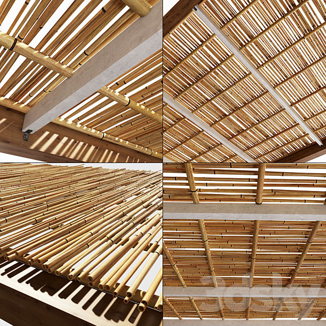 Bamboo branch decor Ceiling n21 _ Ceiling from bamboo branches decor number 21 3DS Max Model - thumbnail 2