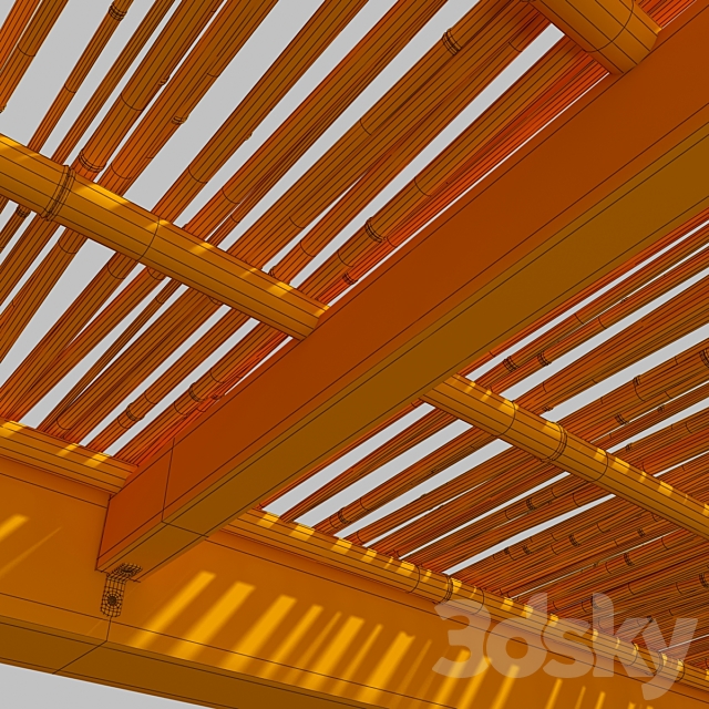 Bamboo branch decor Ceiling n21 _ Ceiling from bamboo branches decor number 21 3DS Max Model - thumbnail 5