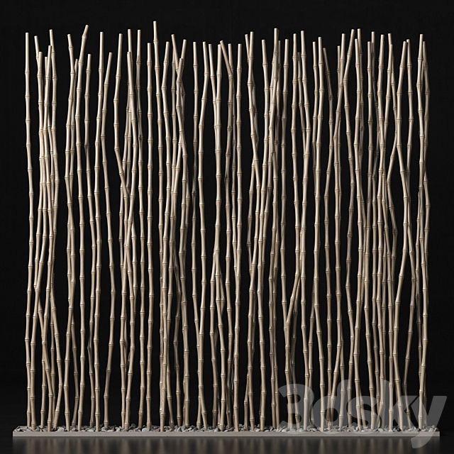 Bamboo thin branch decor n3 _ Decor from thin bamboo branches 3DS Max Model - thumbnail 2