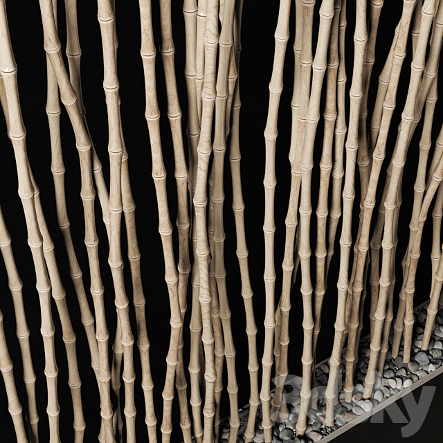 Bamboo thin branch decor n3 _ Decor from thin bamboo branches 3DS Max Model - thumbnail 3