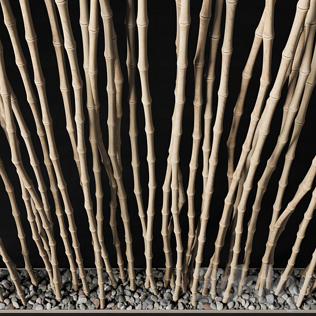 Bamboo thin branch decor n3 _ Decor from thin bamboo branches 3DS Max Model - thumbnail 4