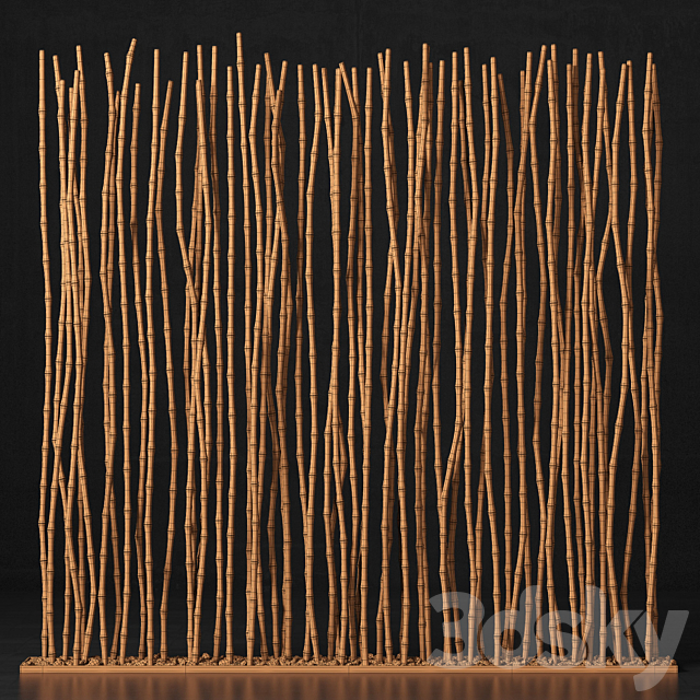 Bamboo thin branch decor n3 _ Decor from thin bamboo branches 3DS Max Model - thumbnail 5