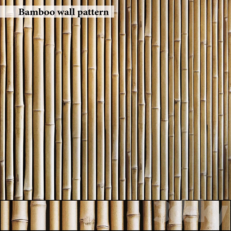 Bamboo wall seamless 3DS Max - thumbnail 1